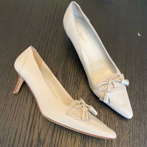 Brooks Brothers Oyster Leather Pumps (worn once)